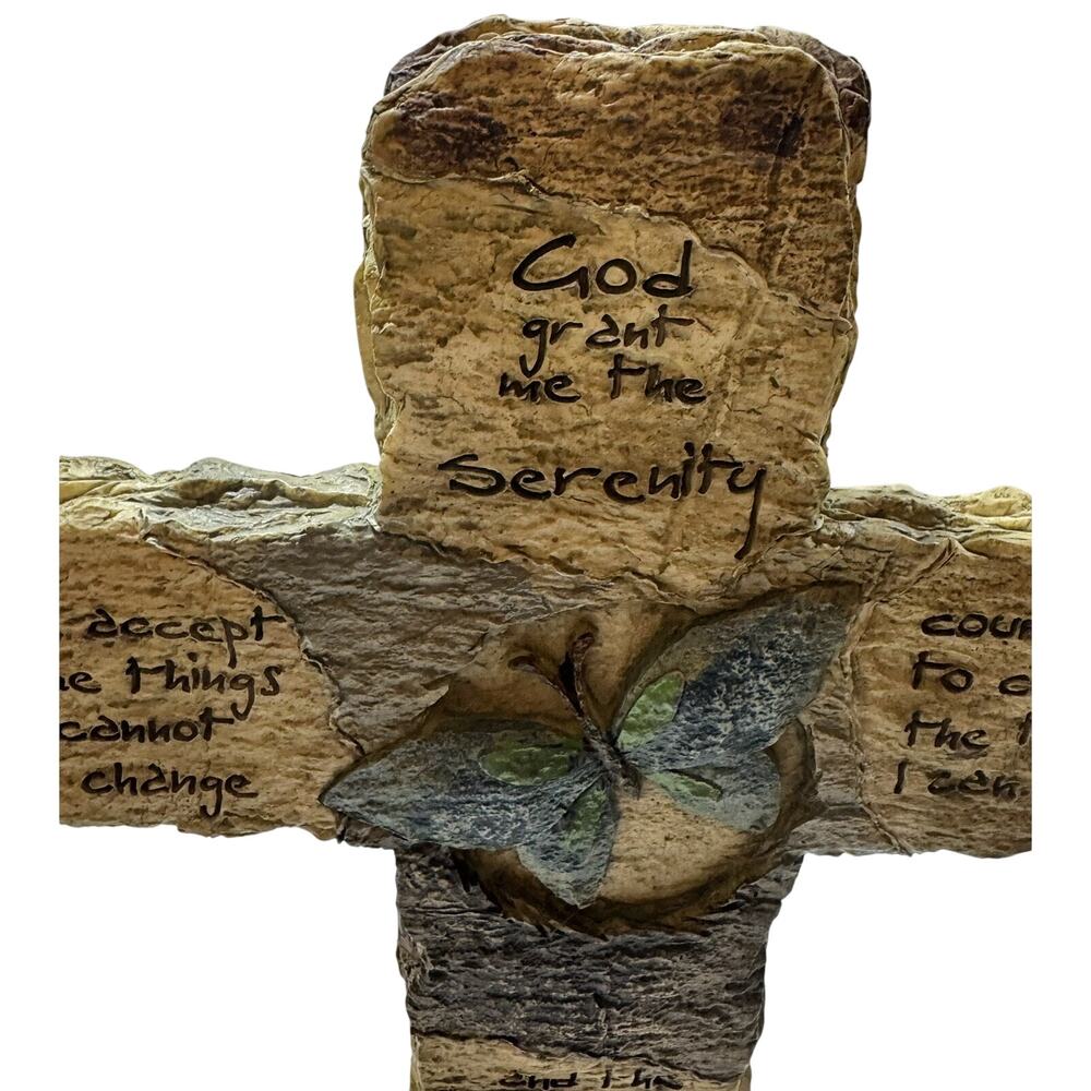 3D RESIN CROSS OF CHRIST "God Grant Me The Serenity..." Standing Cross - Picture 10 of 15